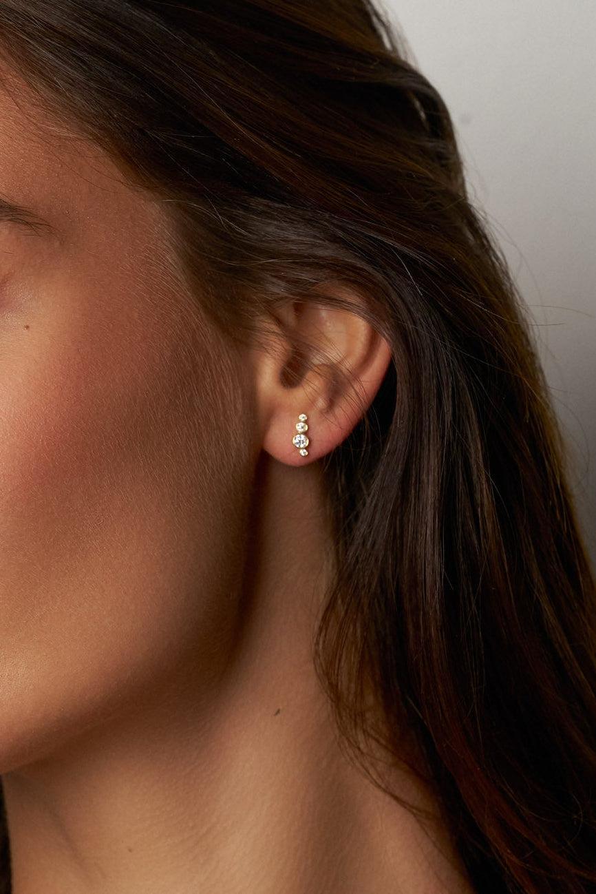 Cascade Moissanite Stud Earrings