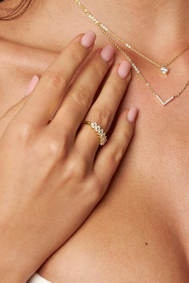 Flora Moissanite Cluster Ring