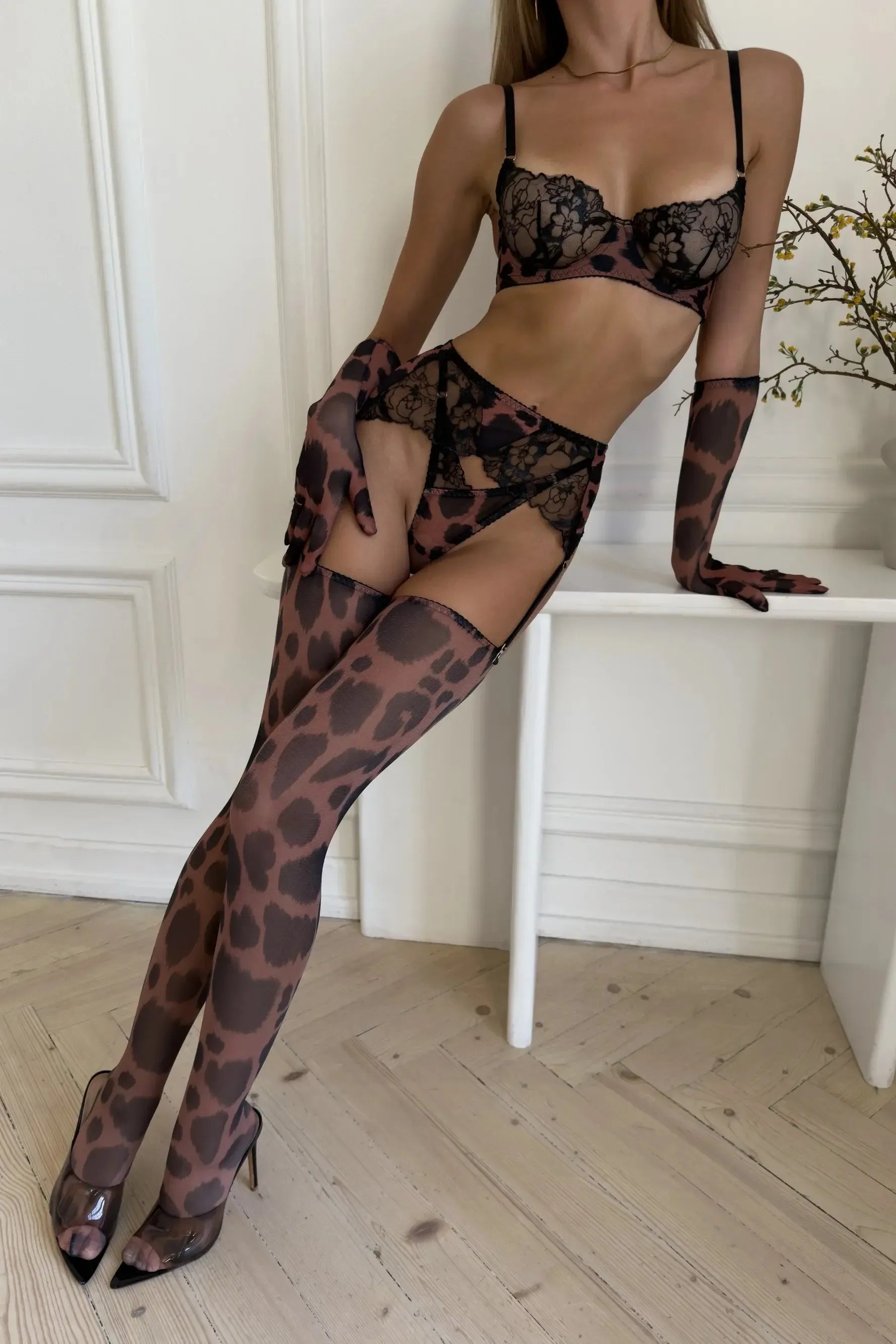 LEOPARD SAVAGE LENGERIE SET
