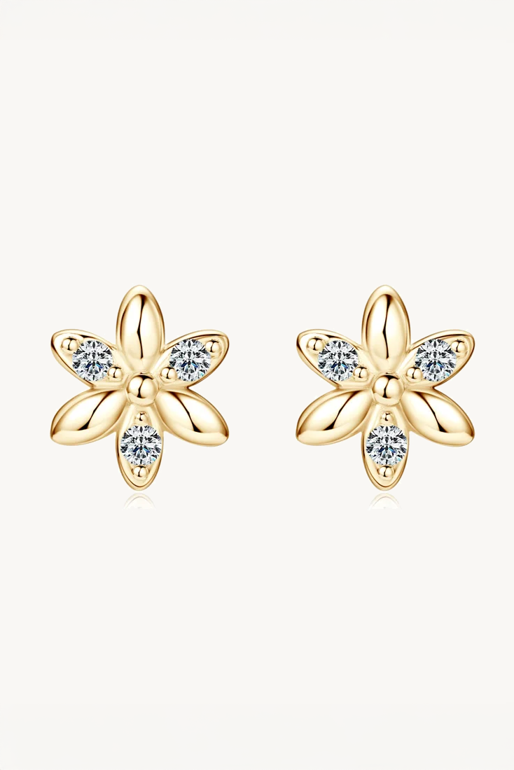 Aretes de moissanita con brillo de flores