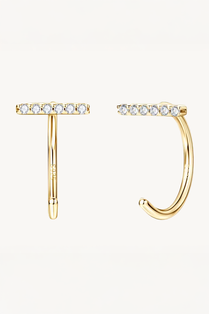Lara Mini Moissanite Bar Earrings