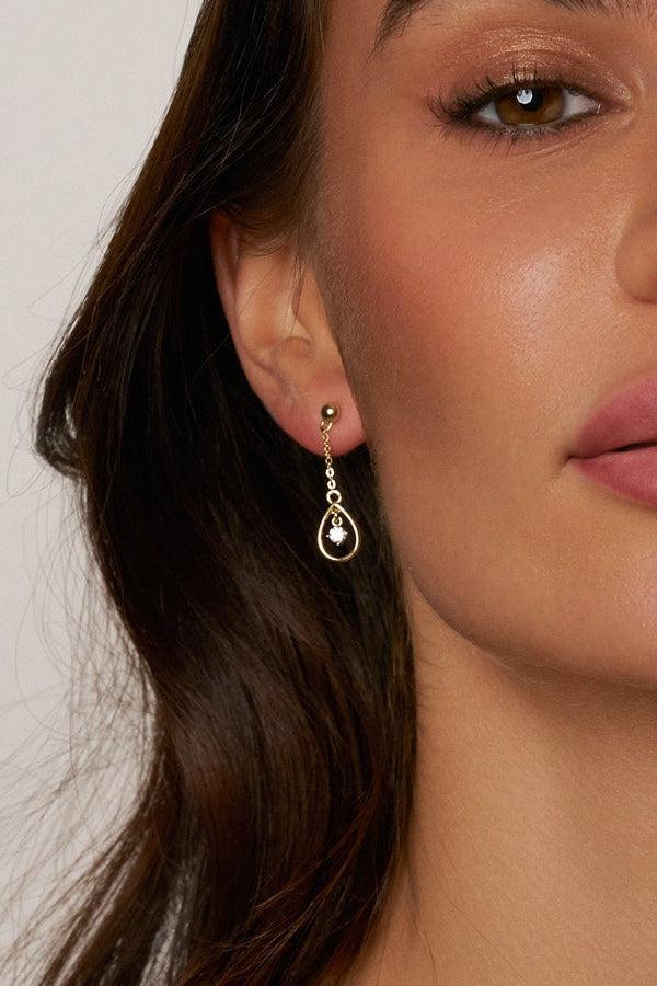 Pendientes de moissanita con forma de gota radiante