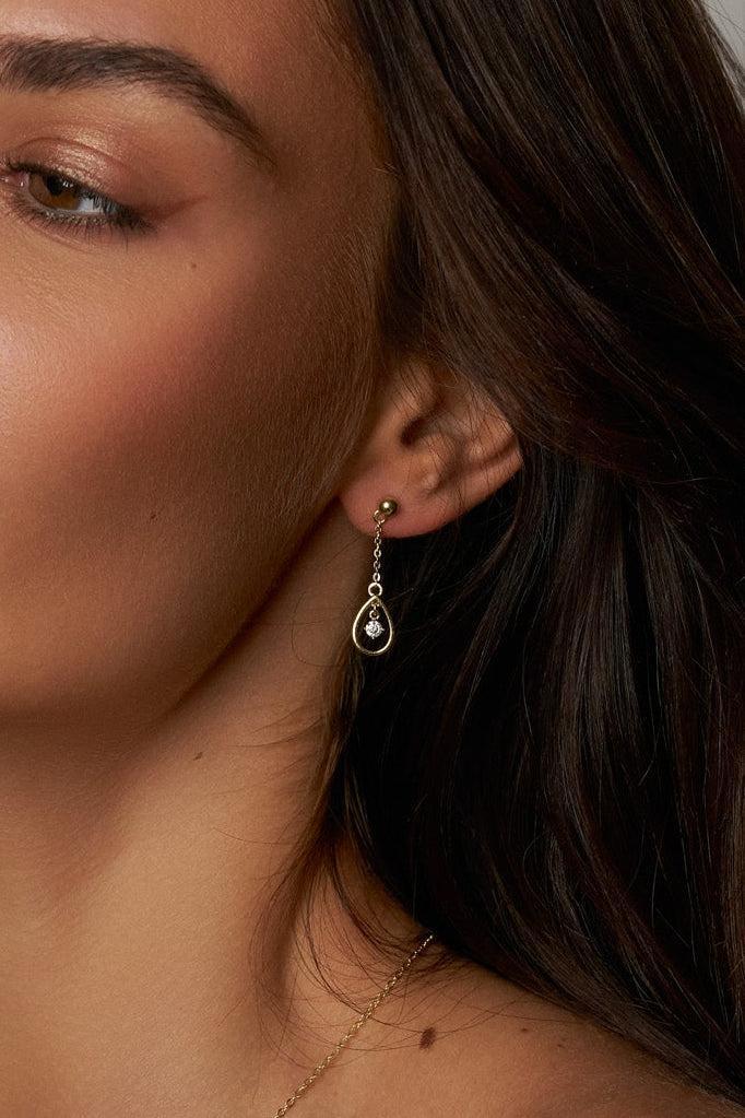 Pendientes de moissanita con forma de gota radiante