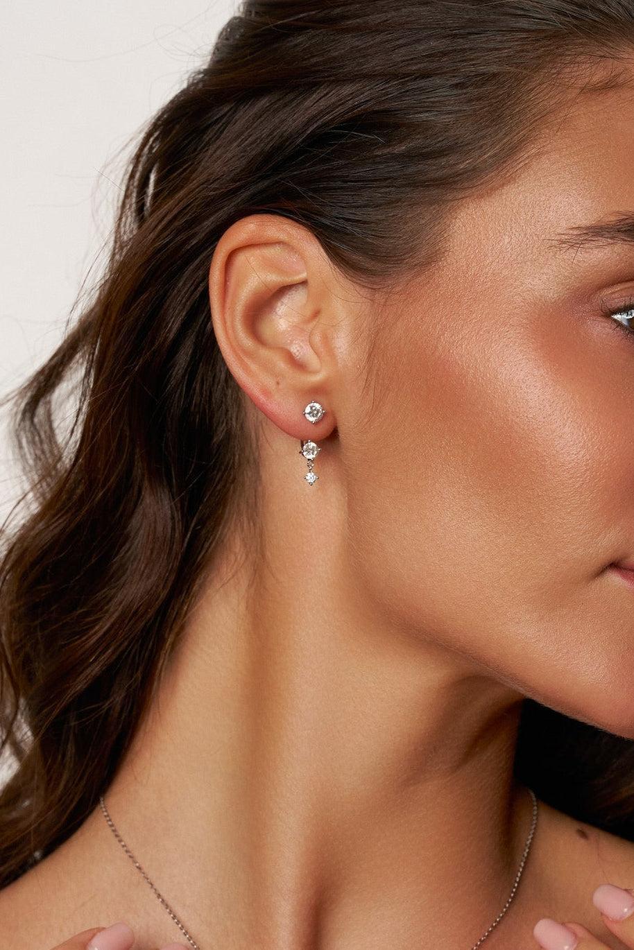 Twilight Moissanite Double-Sided Earrings